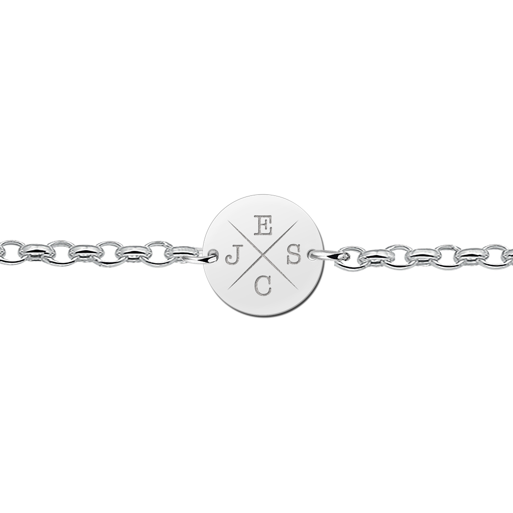 Silver bracelet initials