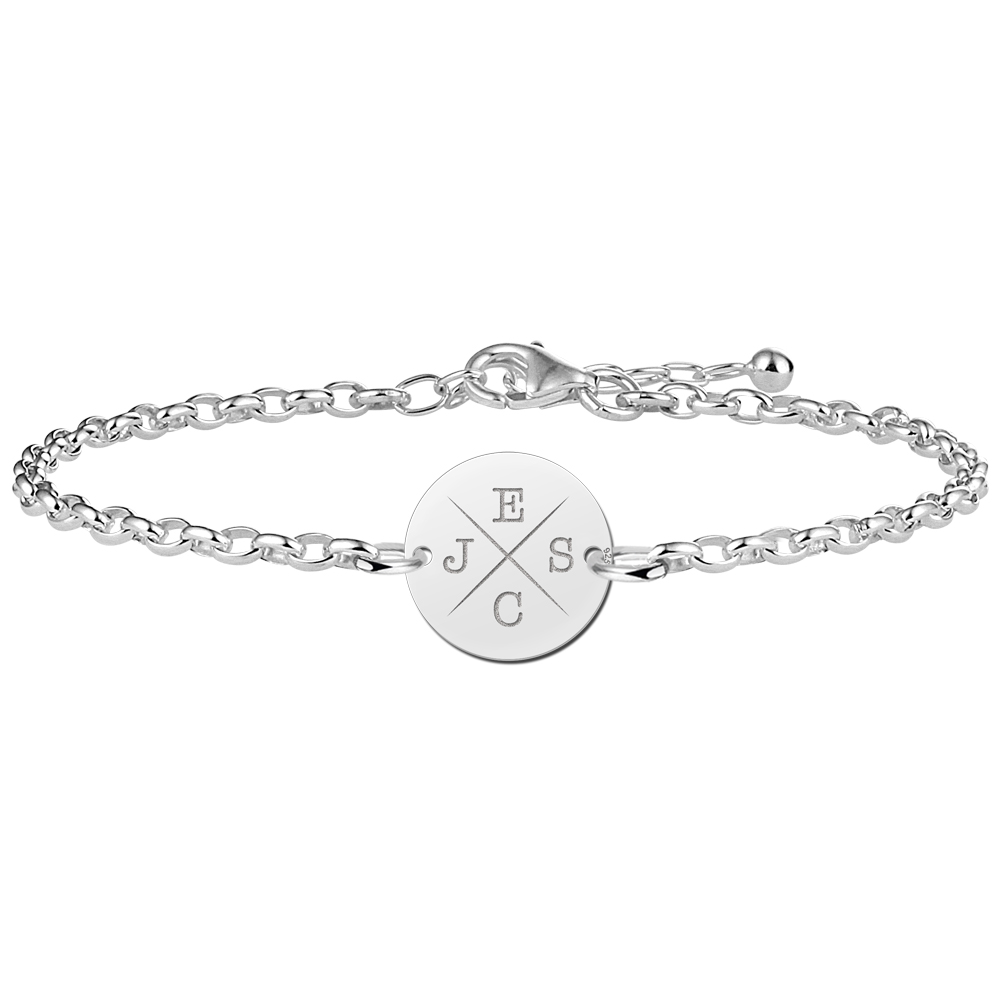 Silver bracelet initials