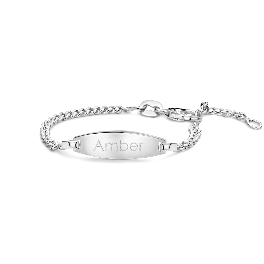 Oval Newborn gourmet  bracelet in silver