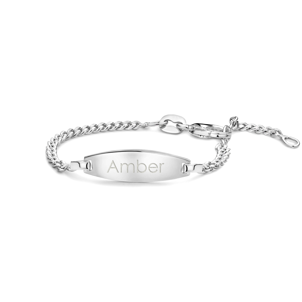 Oval Newborn gourmet bracelet in silver