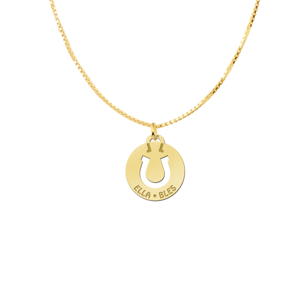 Golden Pet Namependant Round Horseshoe