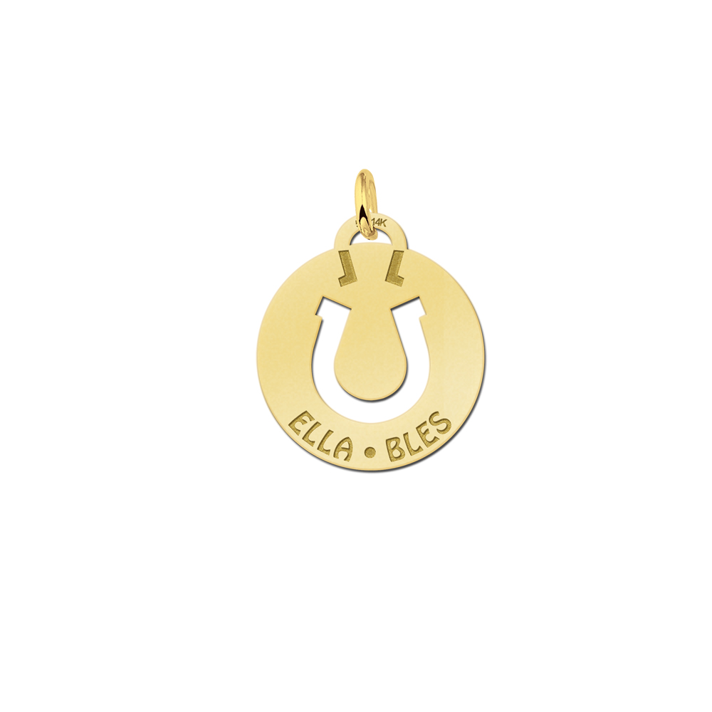 Golden Pet Namependant Round Horseshoe