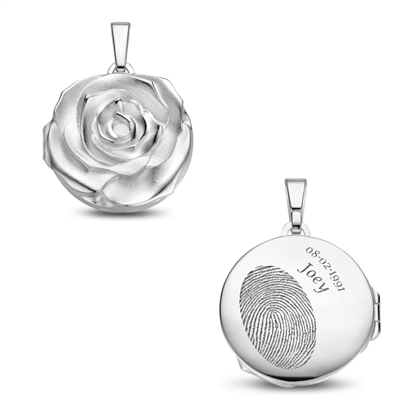 Silver medallion from a rose shape