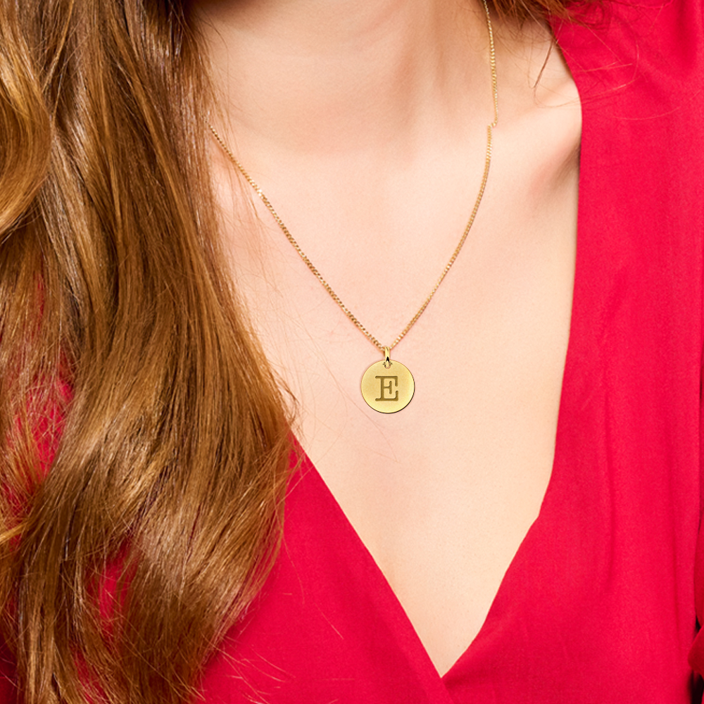 Initials necklace gold