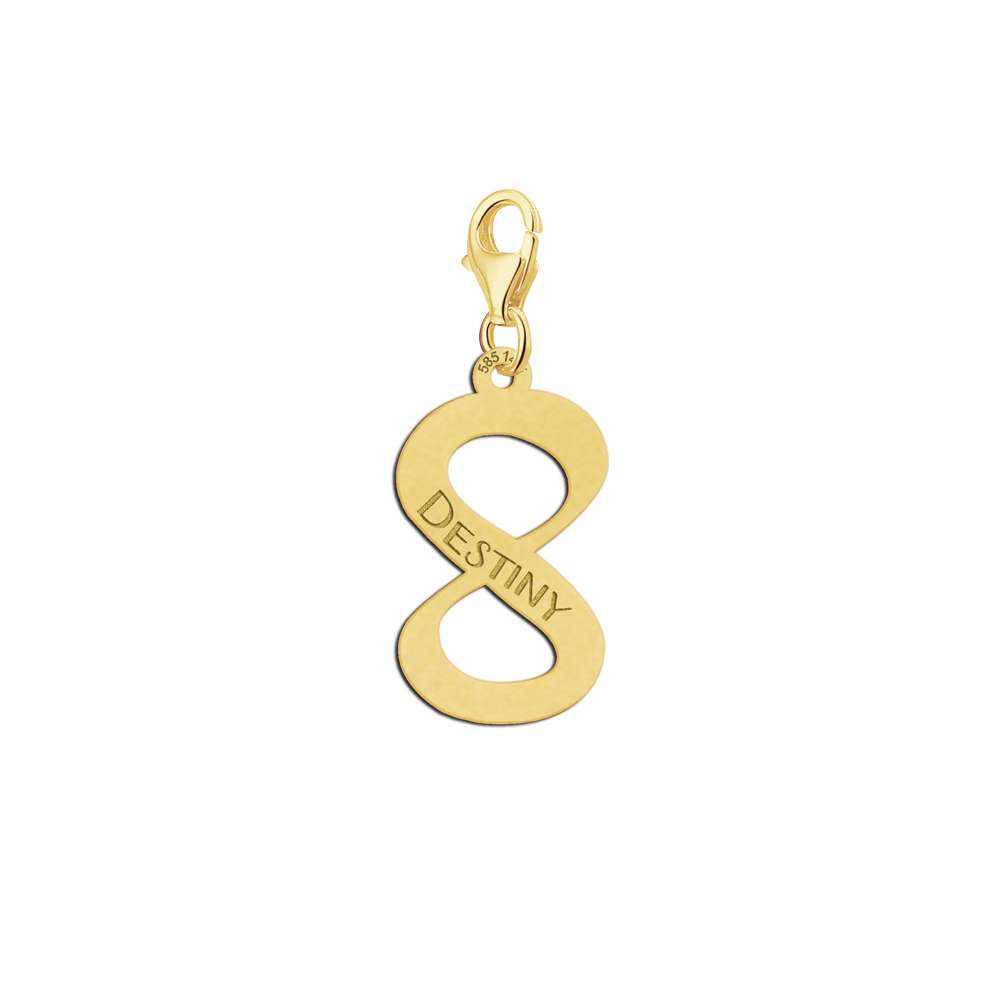 Golden Infinity charm with name