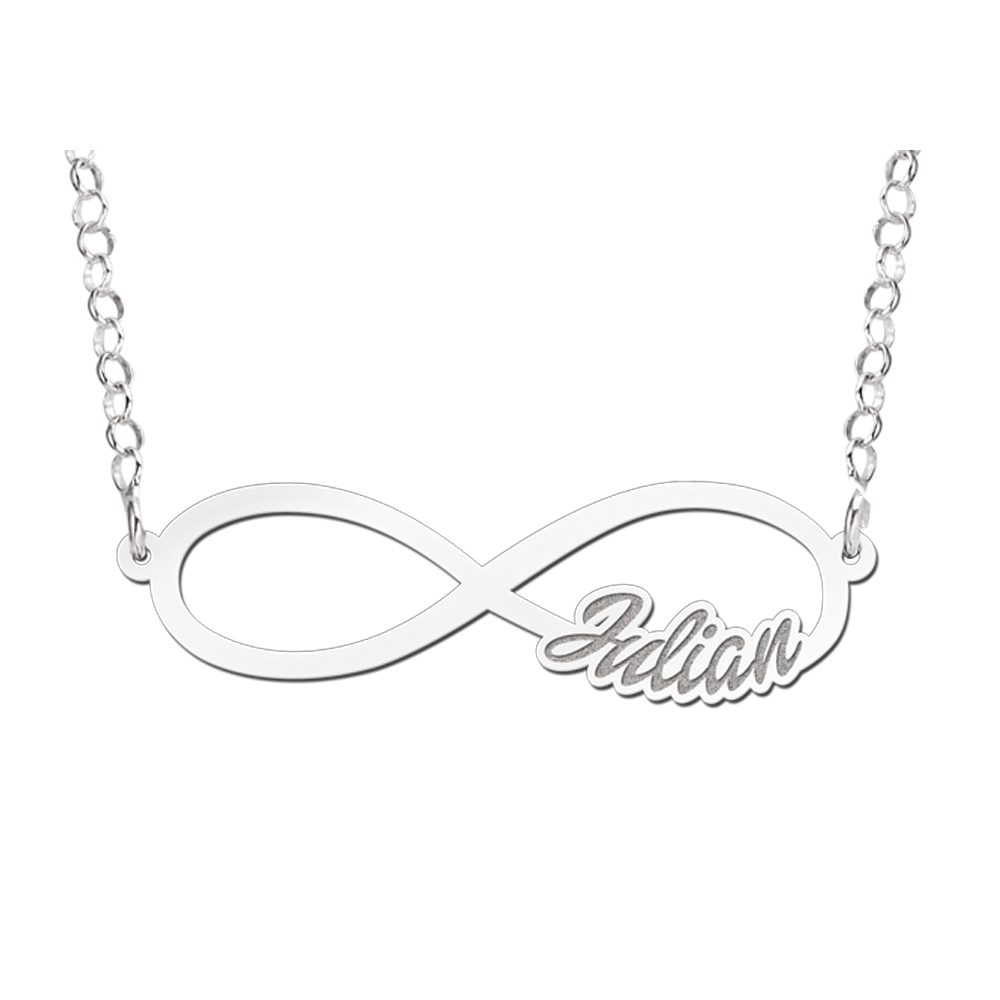 Infinity necklace silver with name
