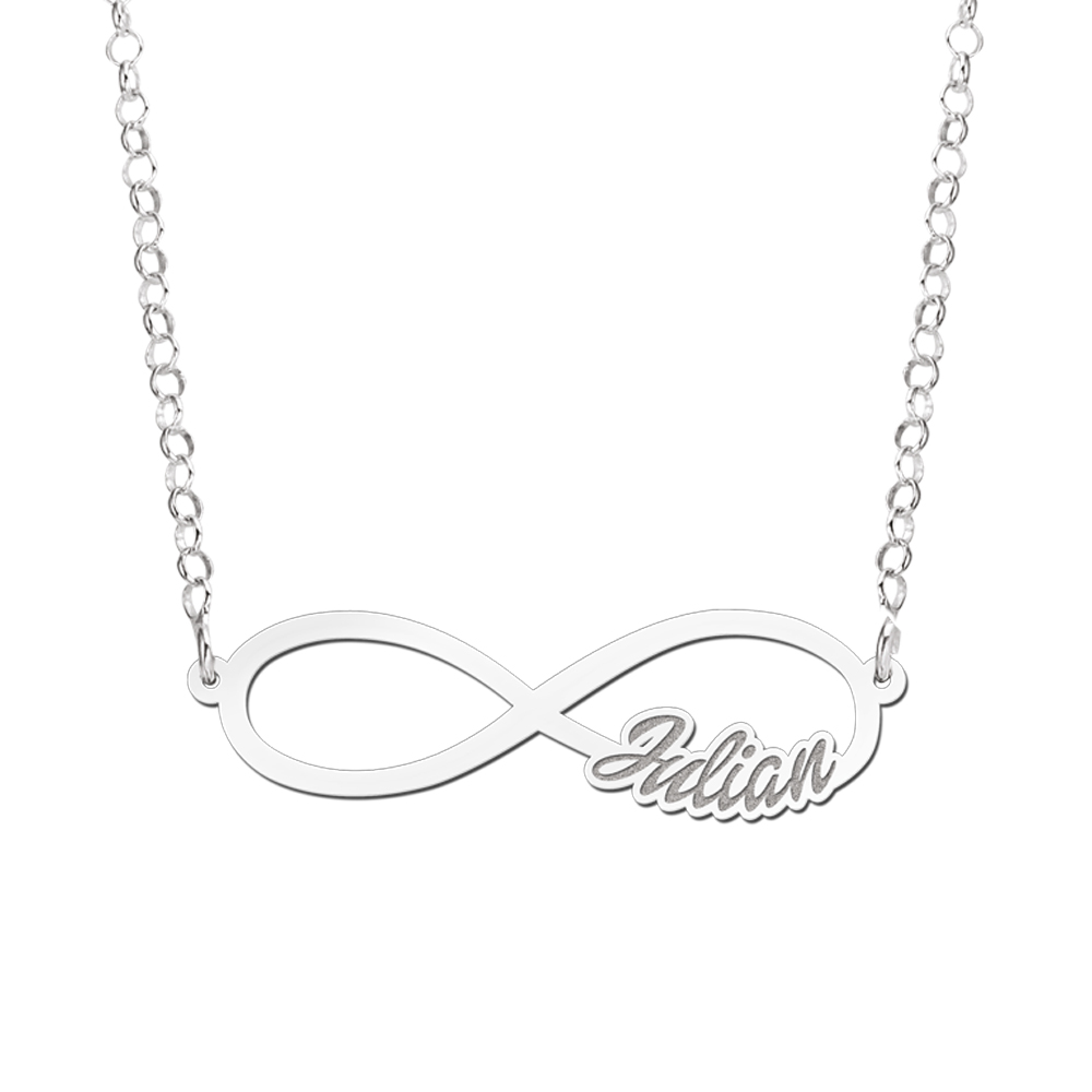 Infinity necklace silver with name