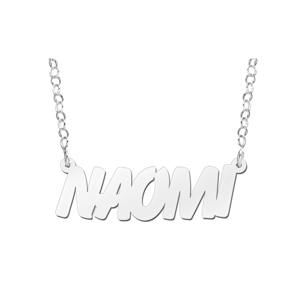 Silver name necklace, model Naomi