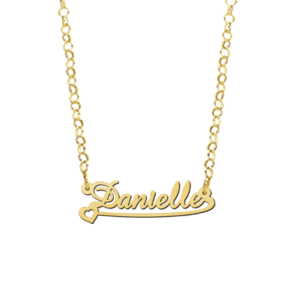 Gold Name Necklace for Children, Model Danielle