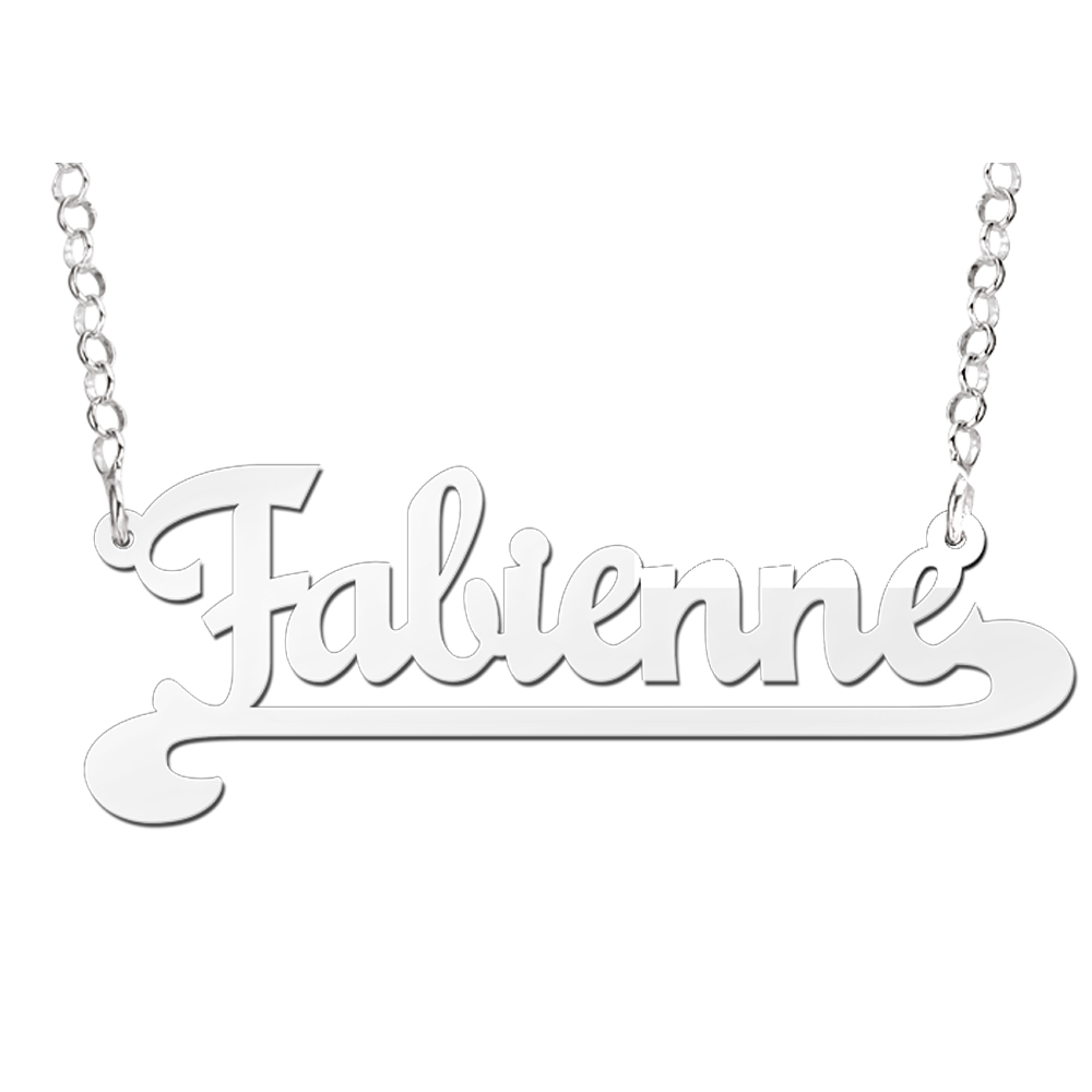 Silver name necklace, model Fabiënne