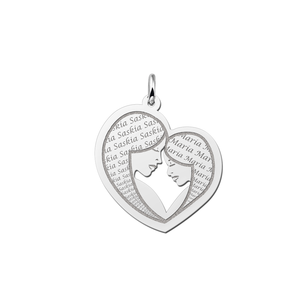 Silver mother and daughter pendant - Suprise your mum on Mother's Day