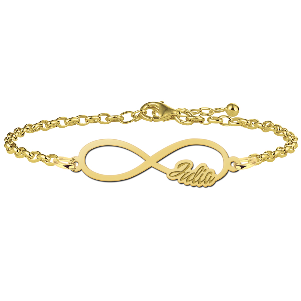 Godl infinity bracelet with a name