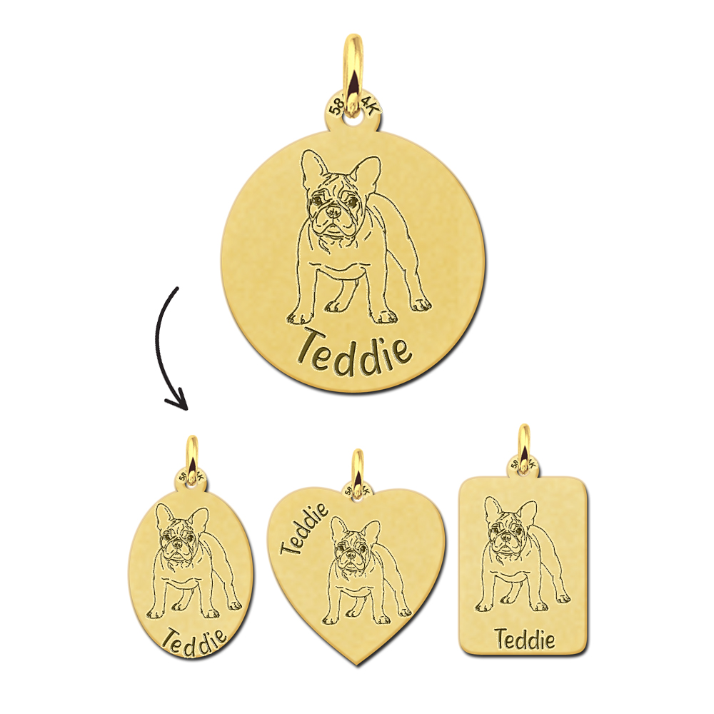 Gold pendant  French Bulldog