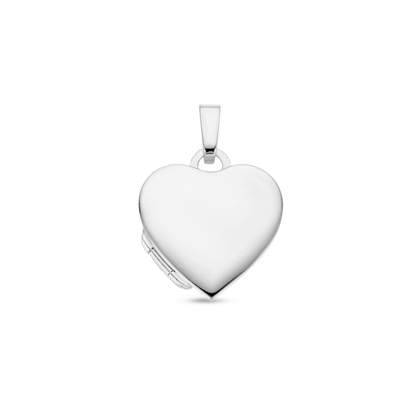 Silver heart medallion with engraving - small