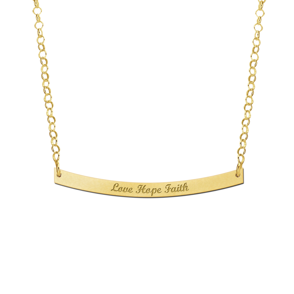 Gold Bar necklace rounded