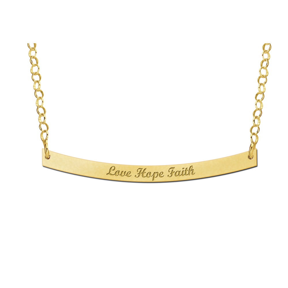 Gold Bar necklace rounded
