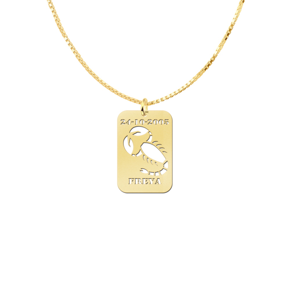 Golden Star Sign Pendant Scorpio