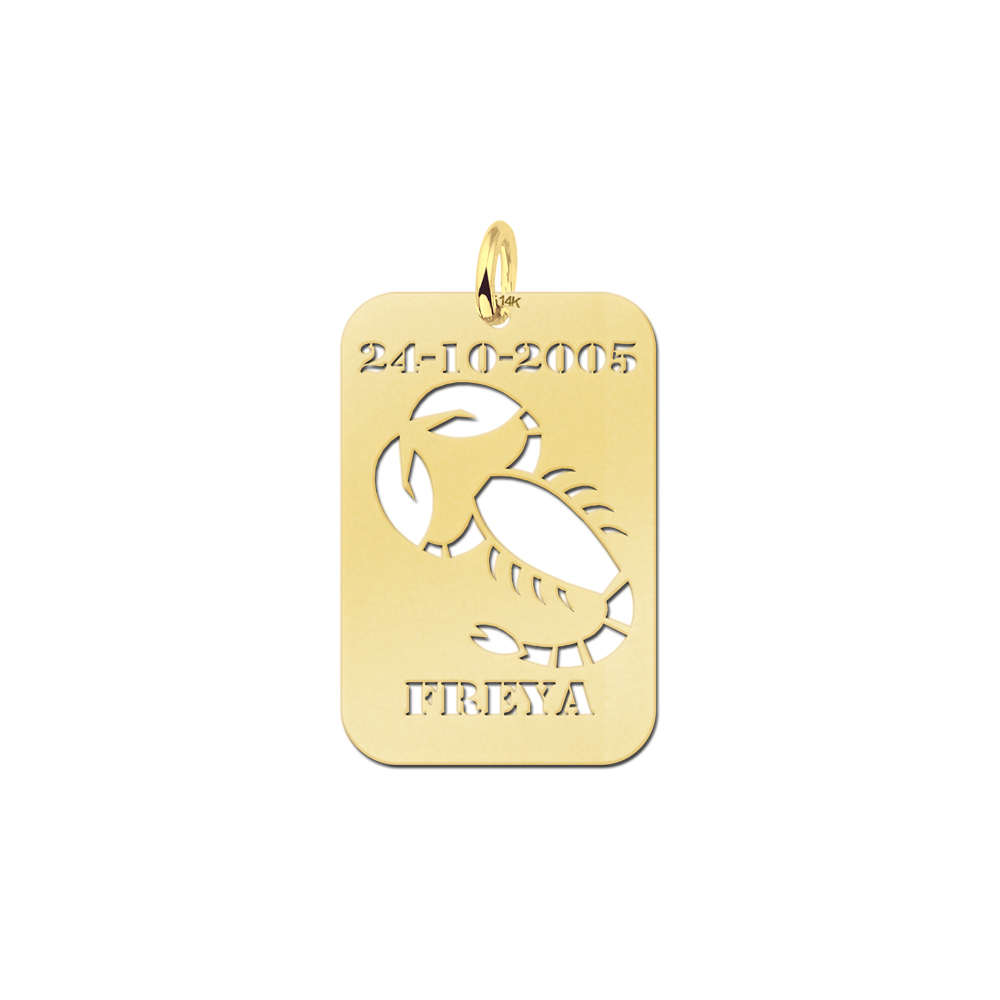 Golden Star Sign Pendant Scorpio