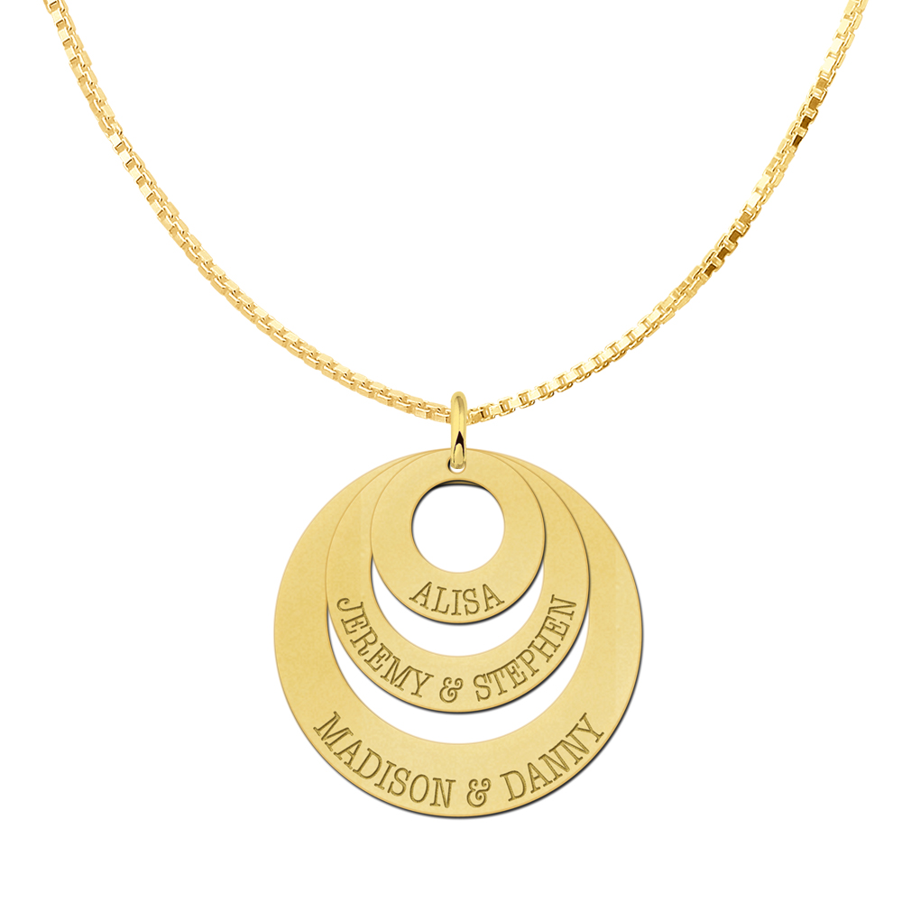 Three Disc Pendant with Engraved Names