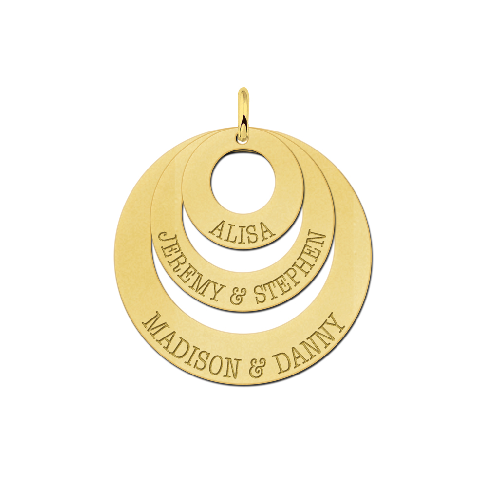 Three Disc Pendant with Engraved Names