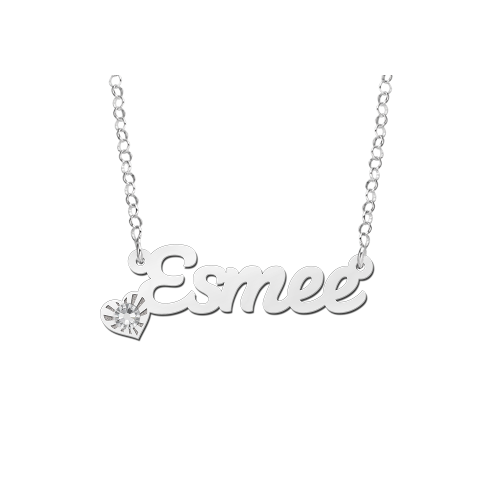 Silver name necklace, model Esmee