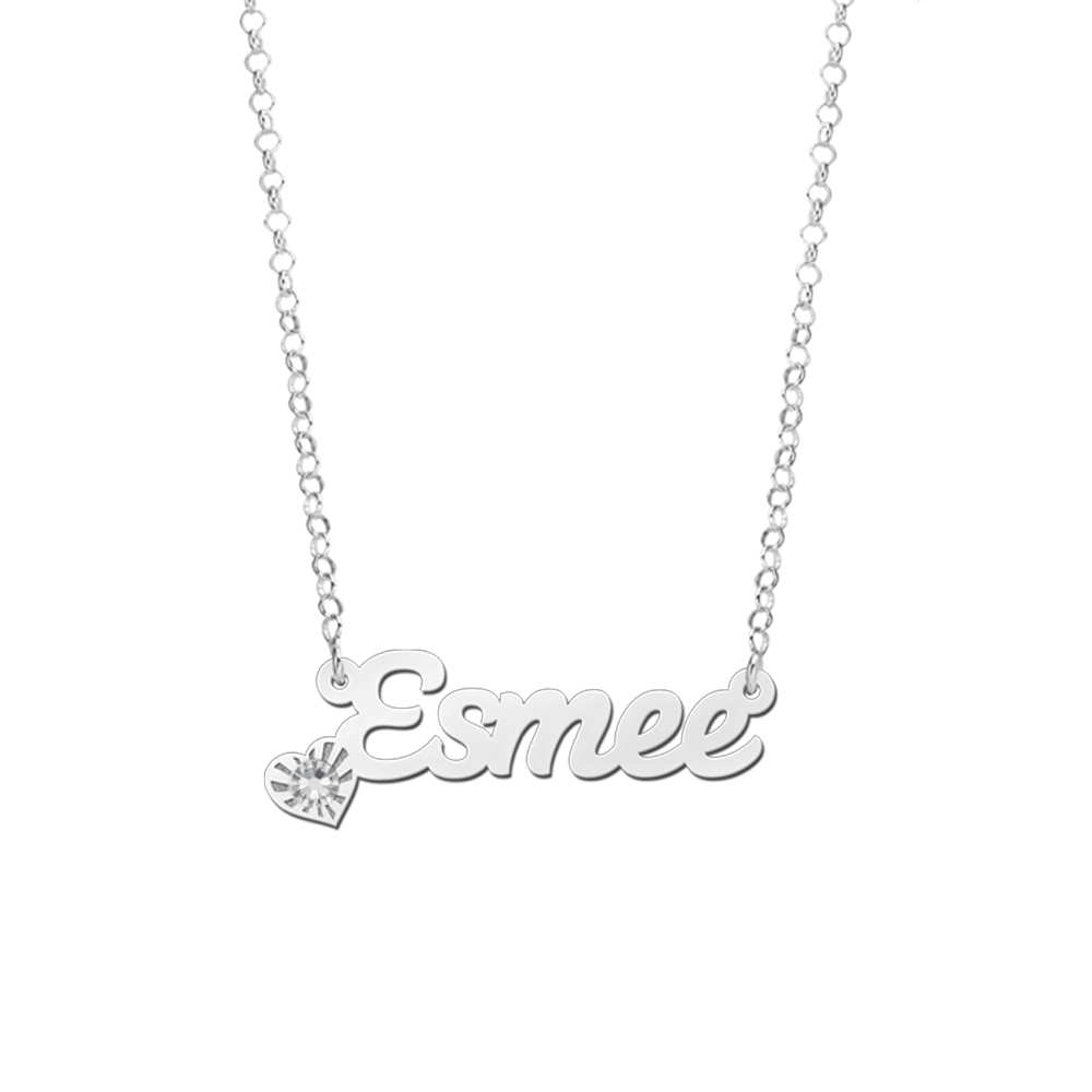 Silver name necklace, model Esmee