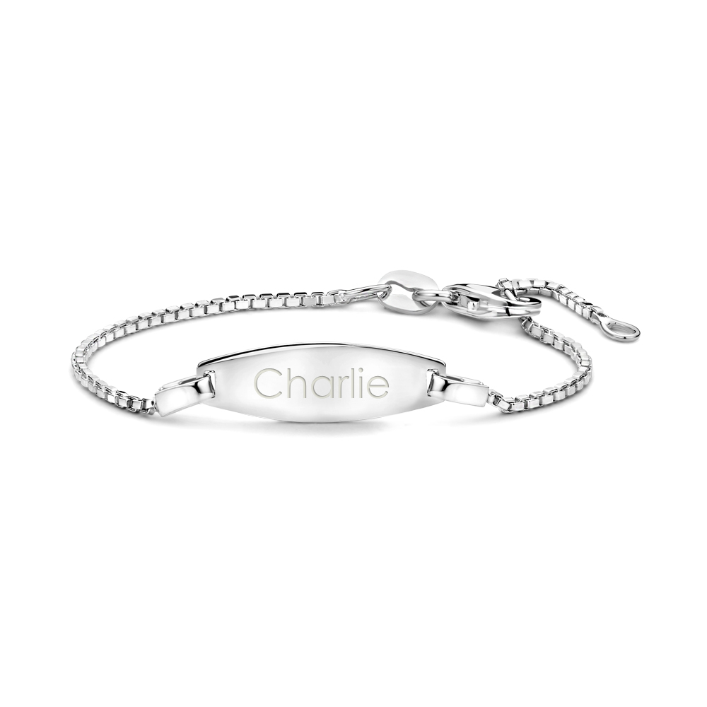 Oval Newborn bracelet in silver