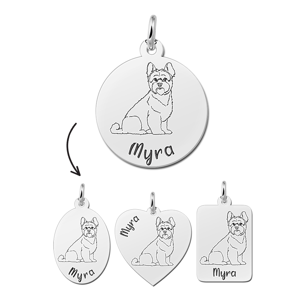 Silver dog jewellery Yorkshire Terrier