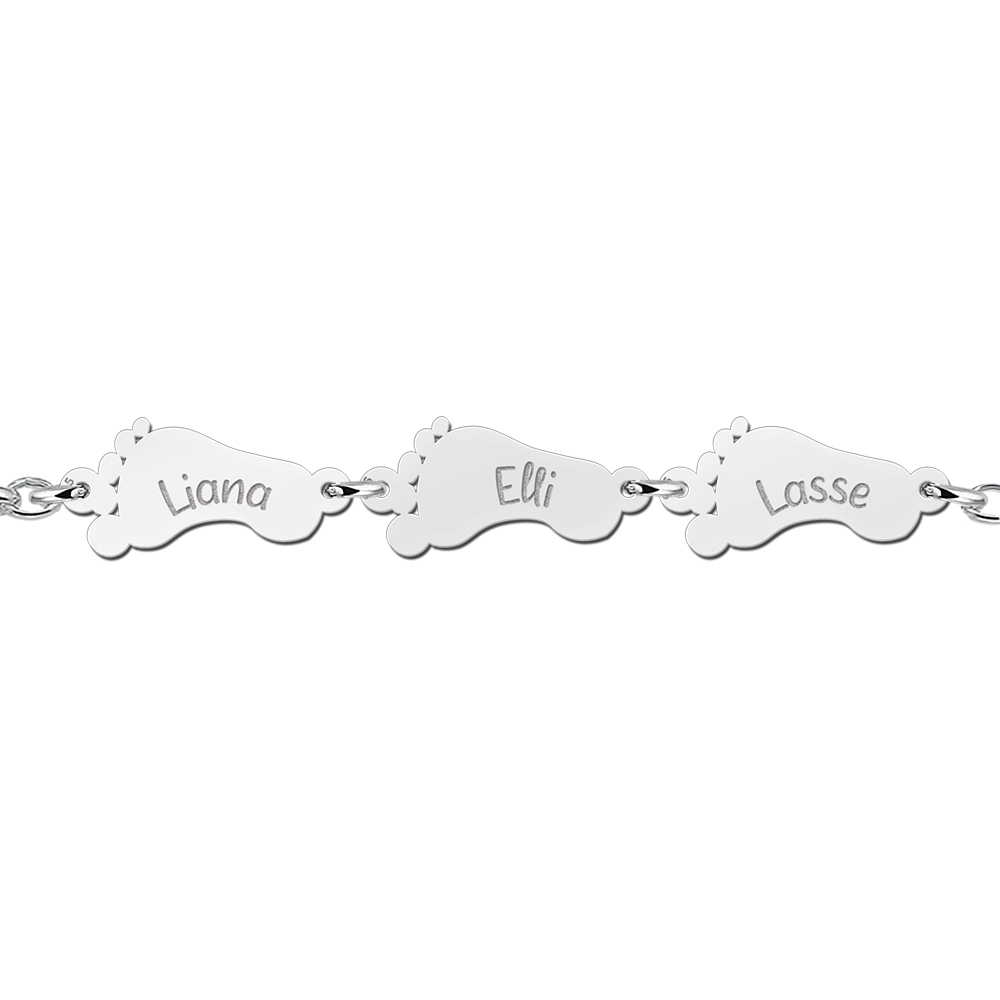 Silver bracelet with baby feet