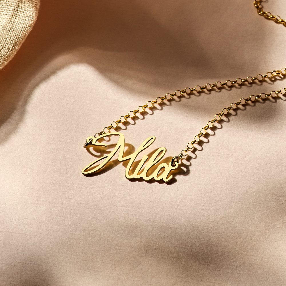 Gold plated name necklace model Mila