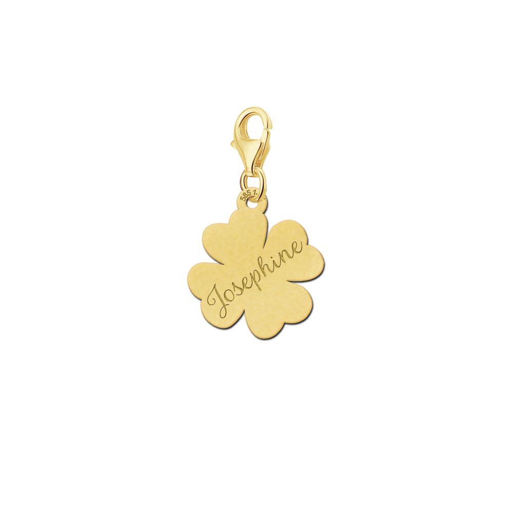 Golden Good luck charm with name