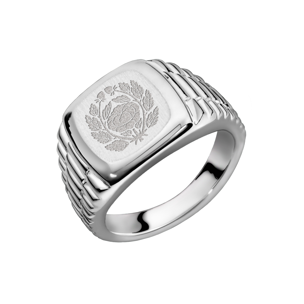 Family crest on silver signet ring Rolex style