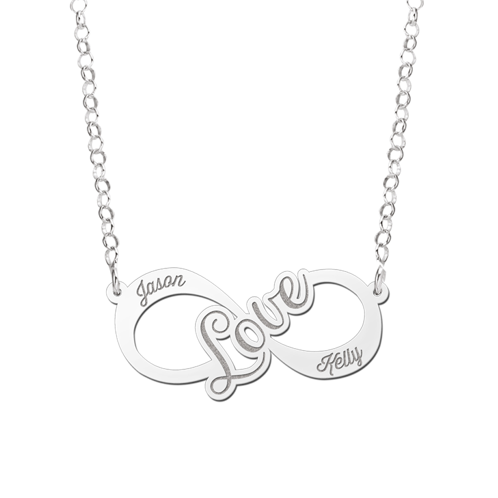 Silver Infinity necklace Love