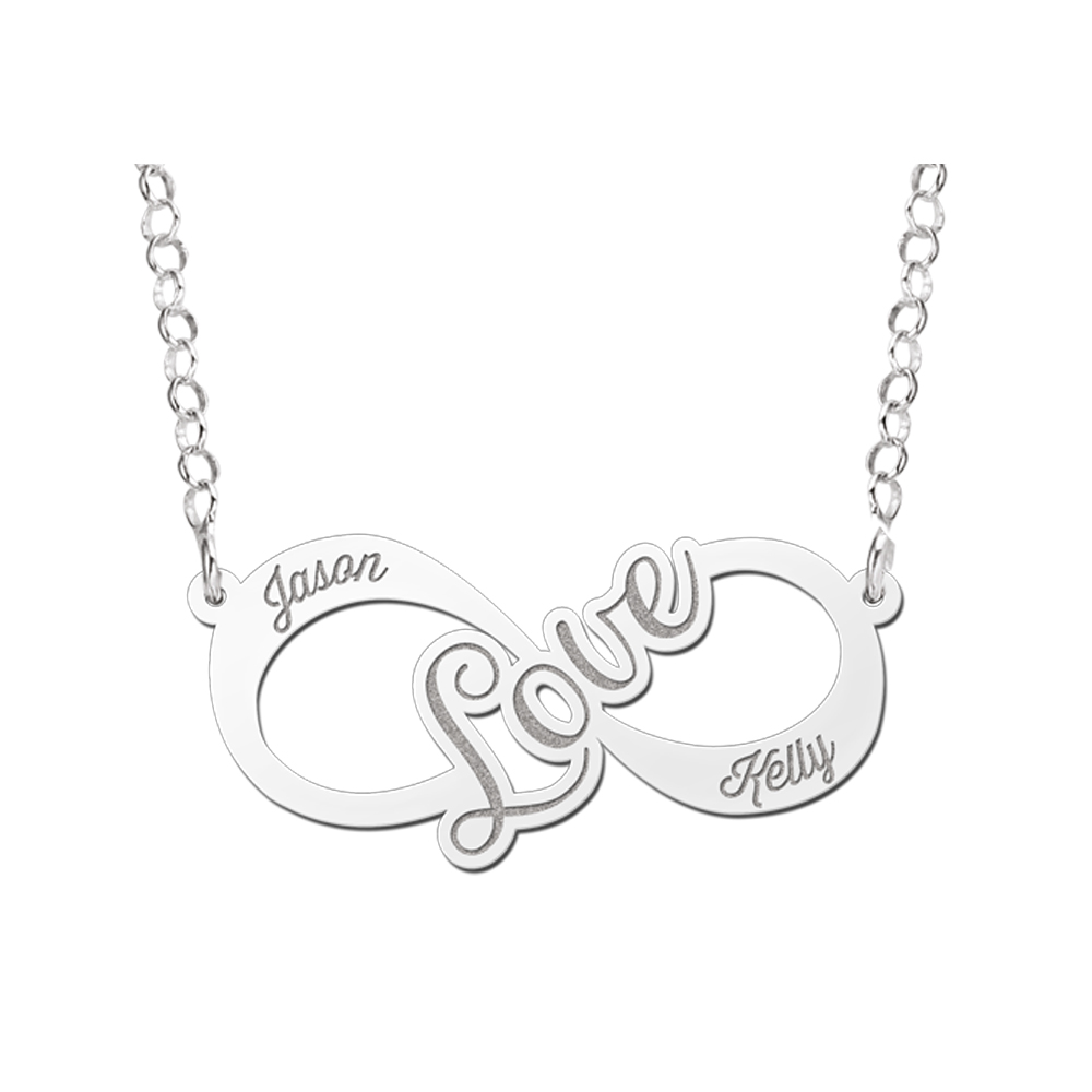 Silver Infinity necklace Love