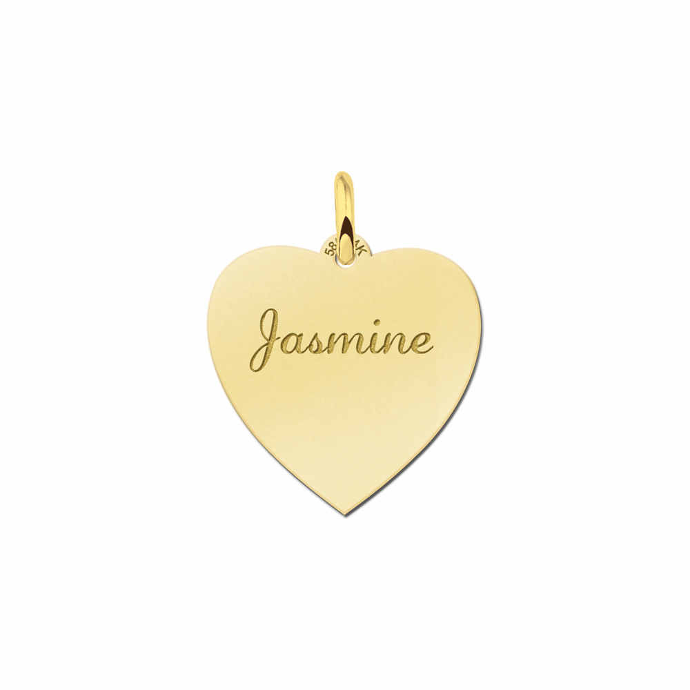 Gold engraved heart nametag