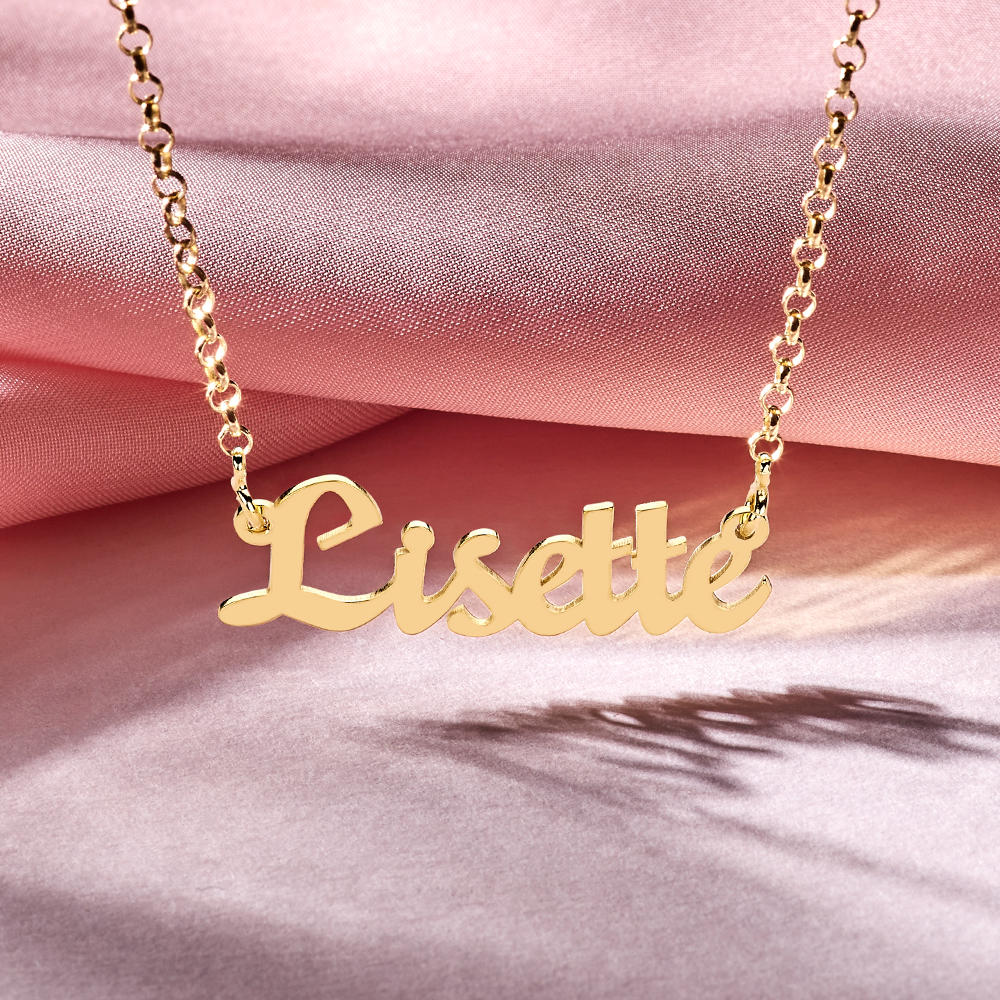 Gold plated name necklace, model Lisette