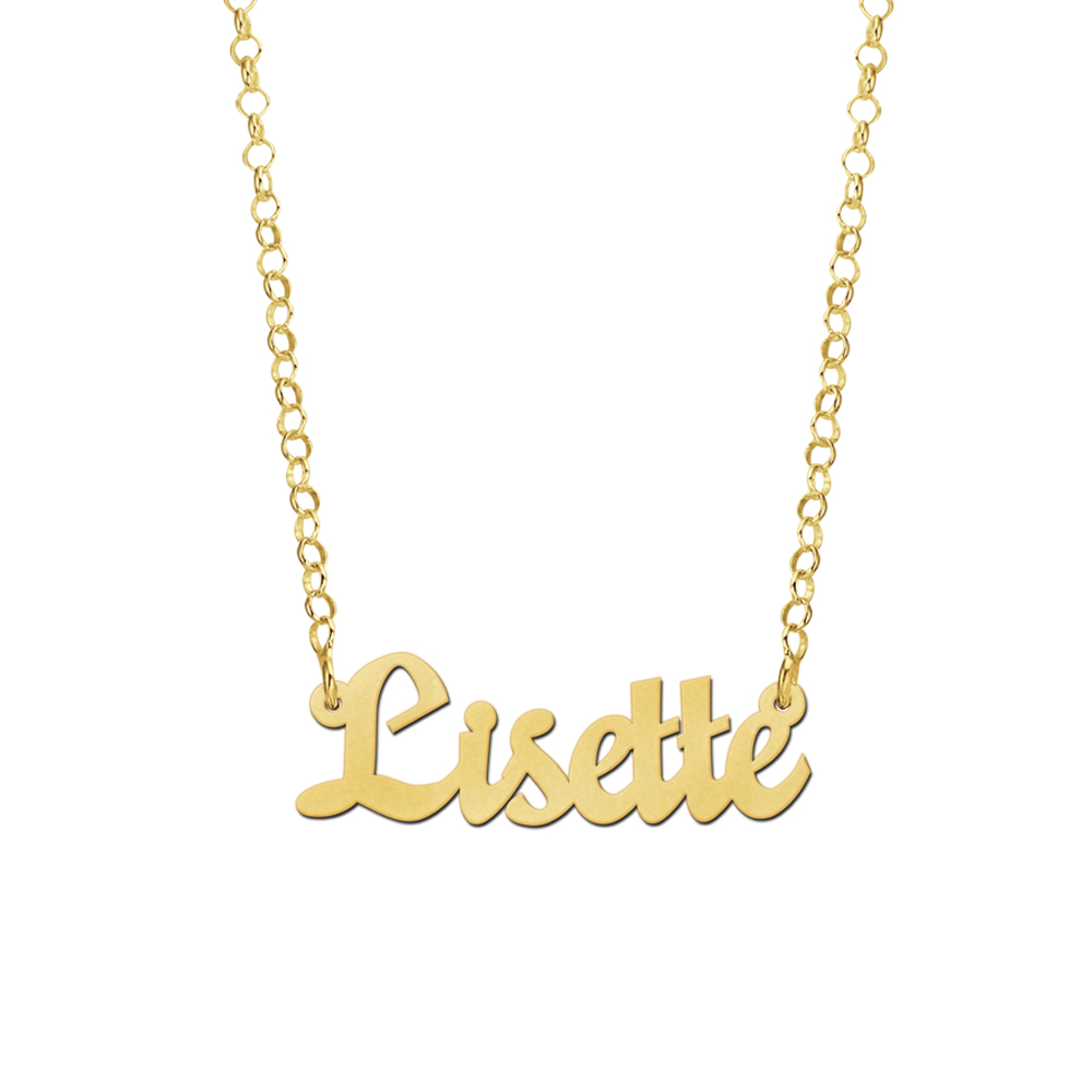 Gold plated name necklace, model Lisette
