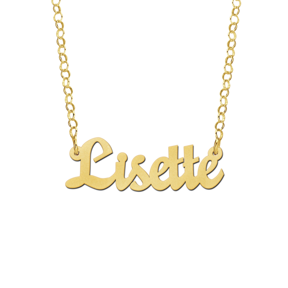 Gold plated name necklace, model Lisette