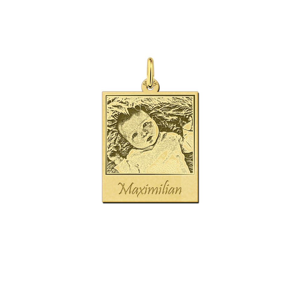 Golden polaroid photo-pendant