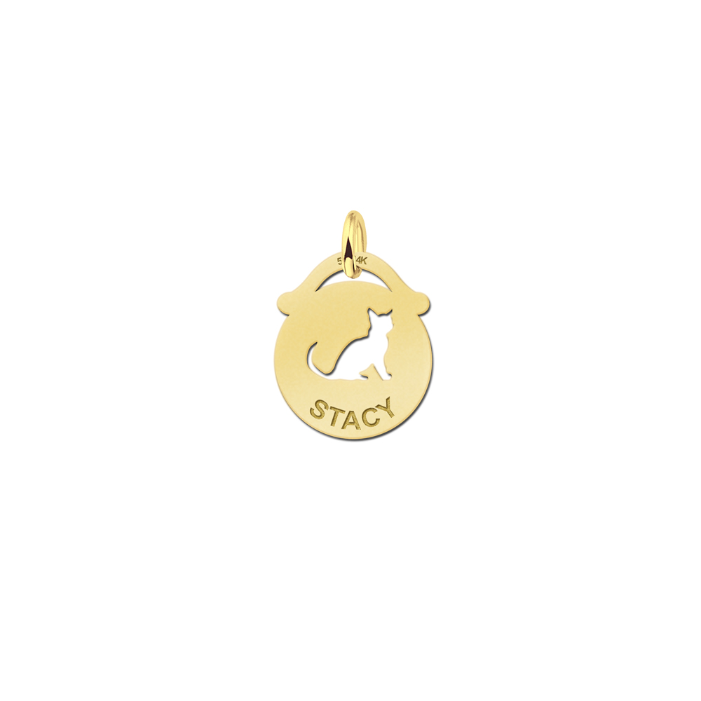 14ct Gold Namependant with Cat