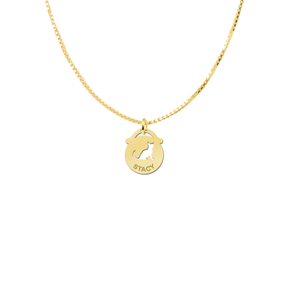 14ct Gold Namependant with Cat