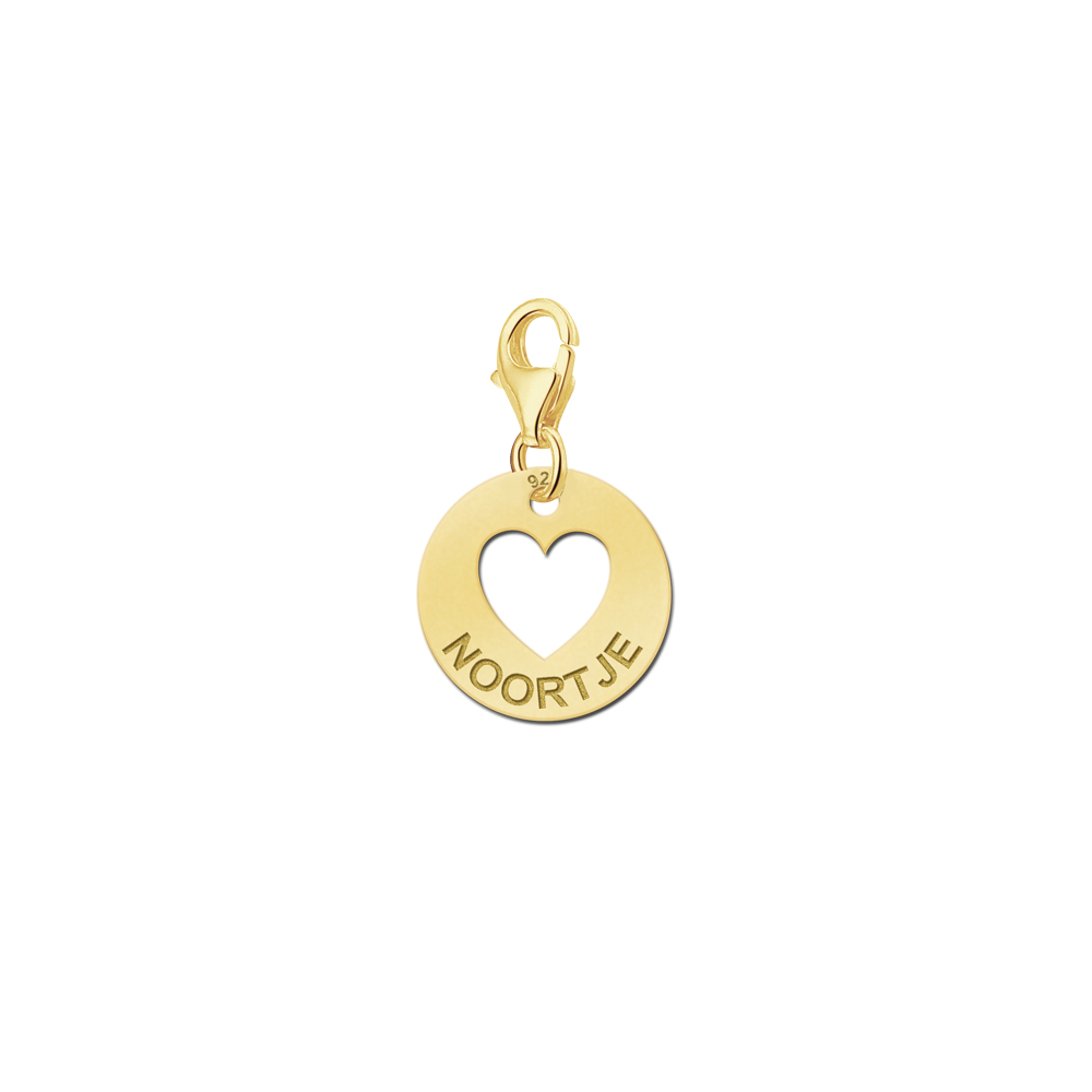 Gold plated heart name charm
