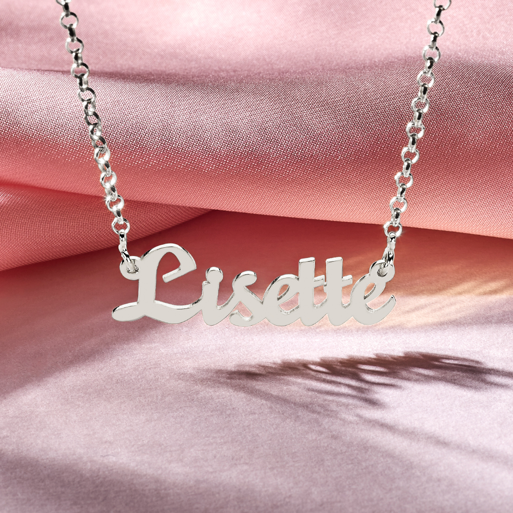 Silver name necklace, model Lisette