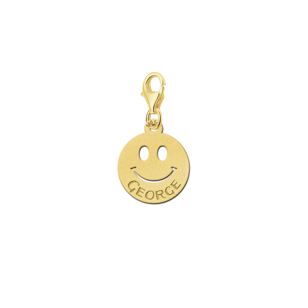 Golden charm Smiley with name