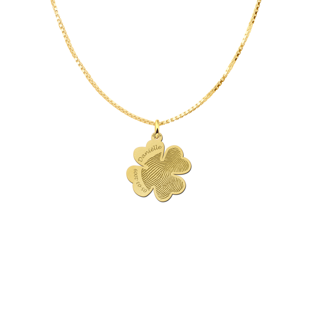 Golden fingerprint pendant good luck charm