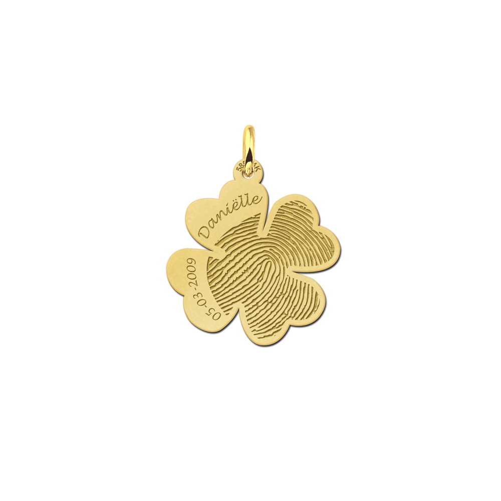 Golden fingerprint pendant good luck charm