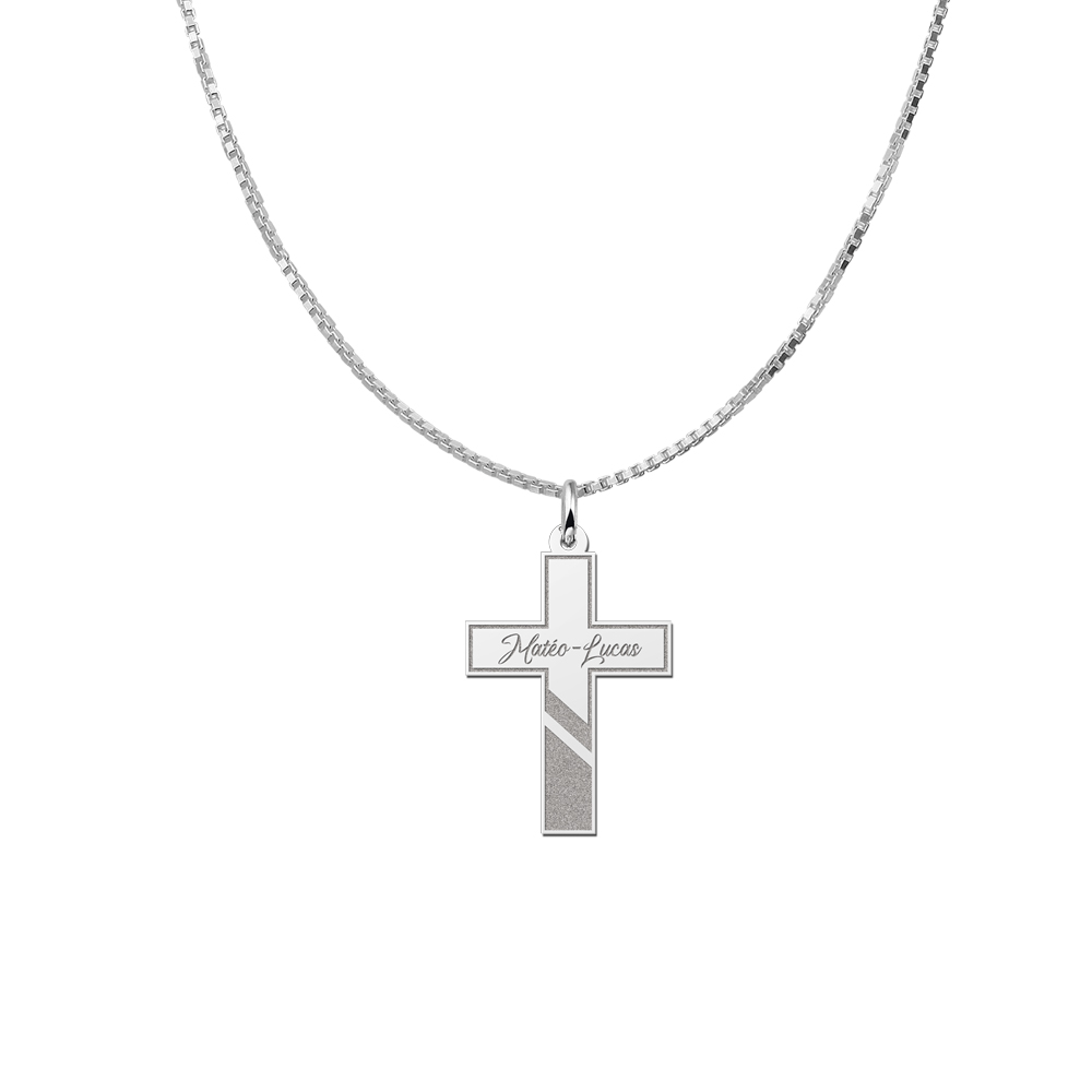 Silver Communion cross with name engraving