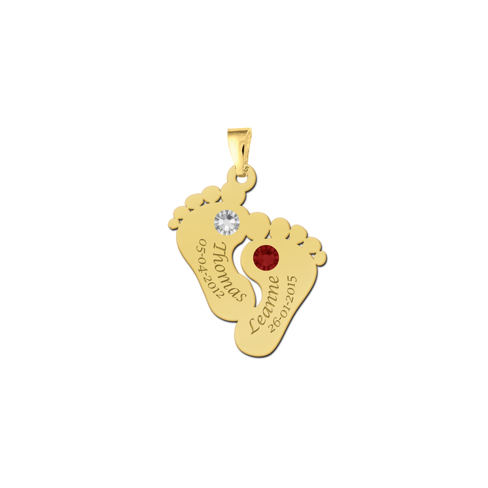Gold plated pendant with birth stone