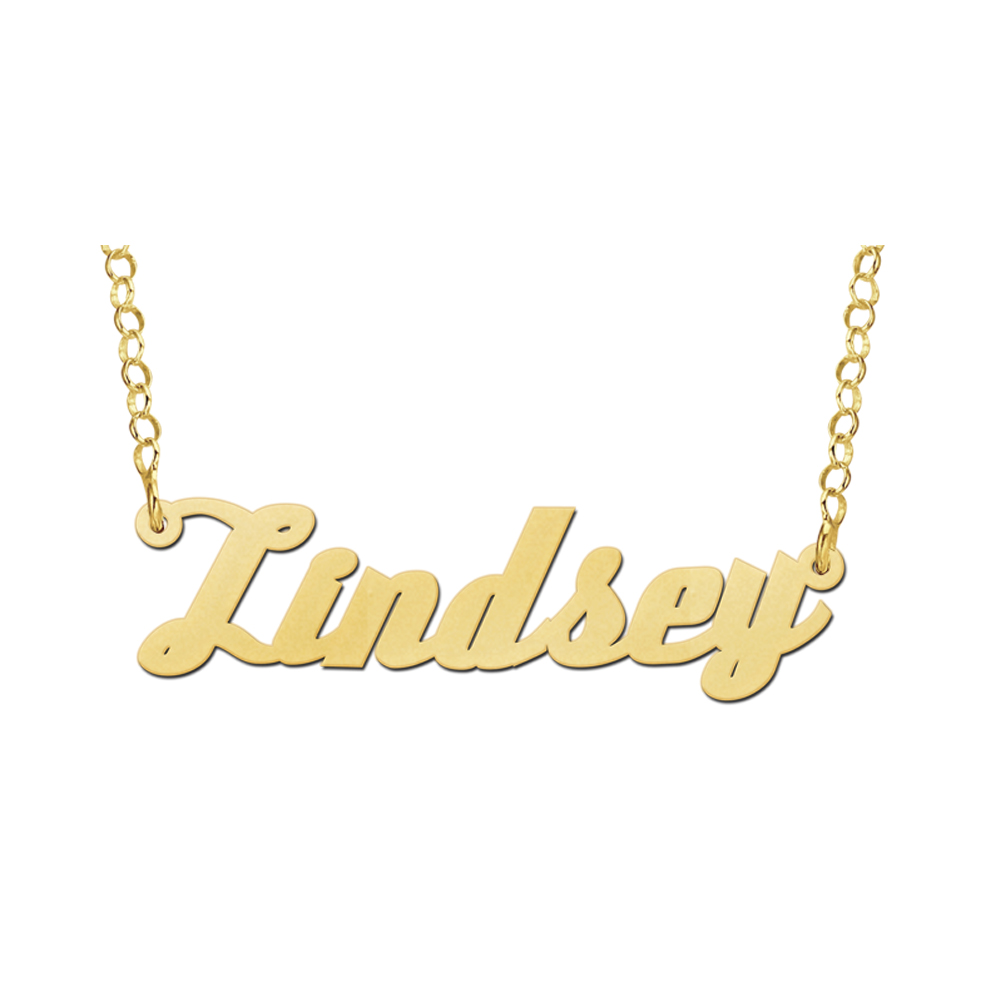 Name necklace gold plate model Lindsey