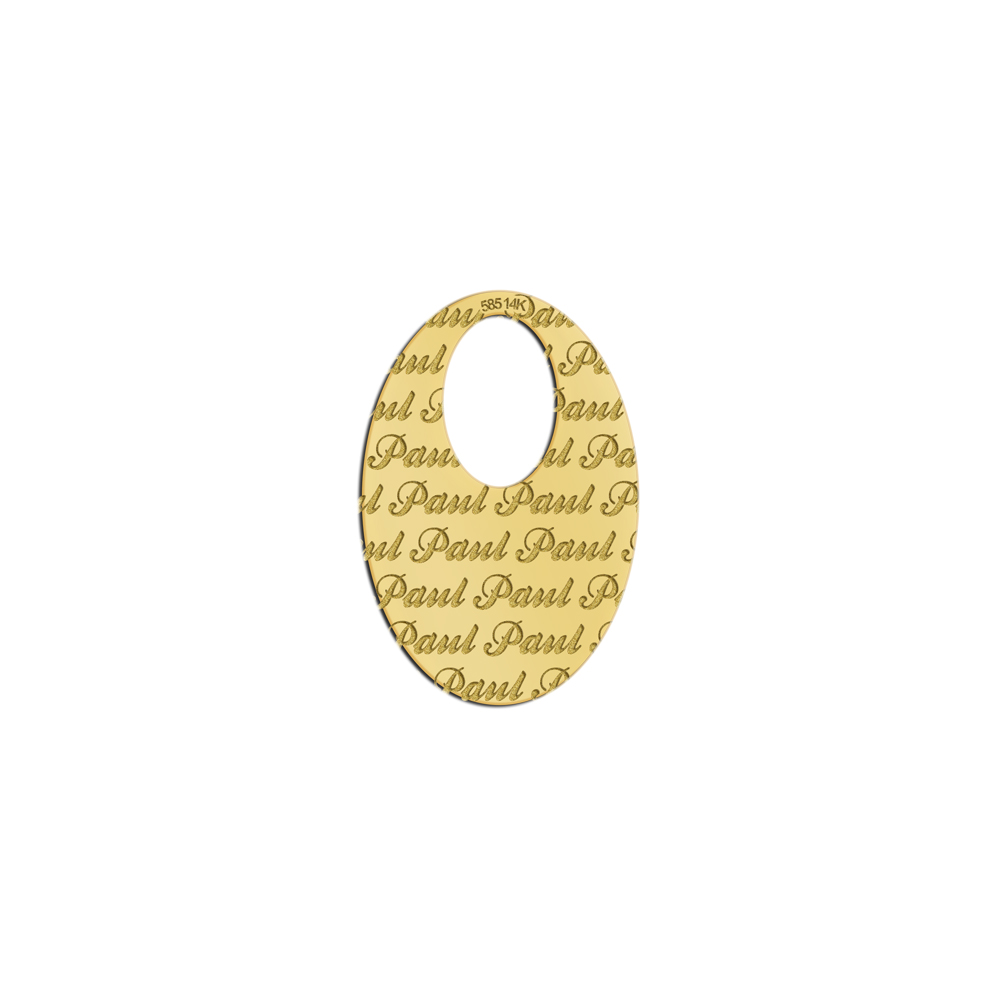 Golden Necklace Engraved Oval